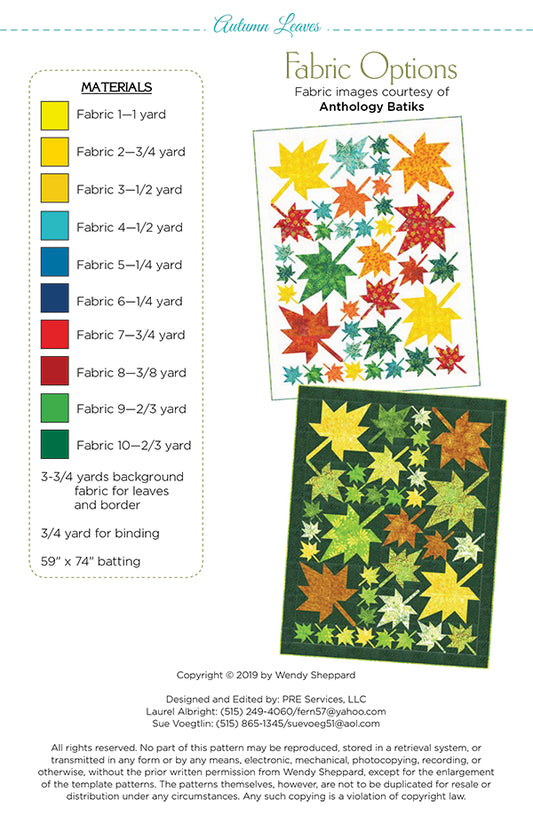 Autumn Leaves Paper Pattern by Wendy Sheppard