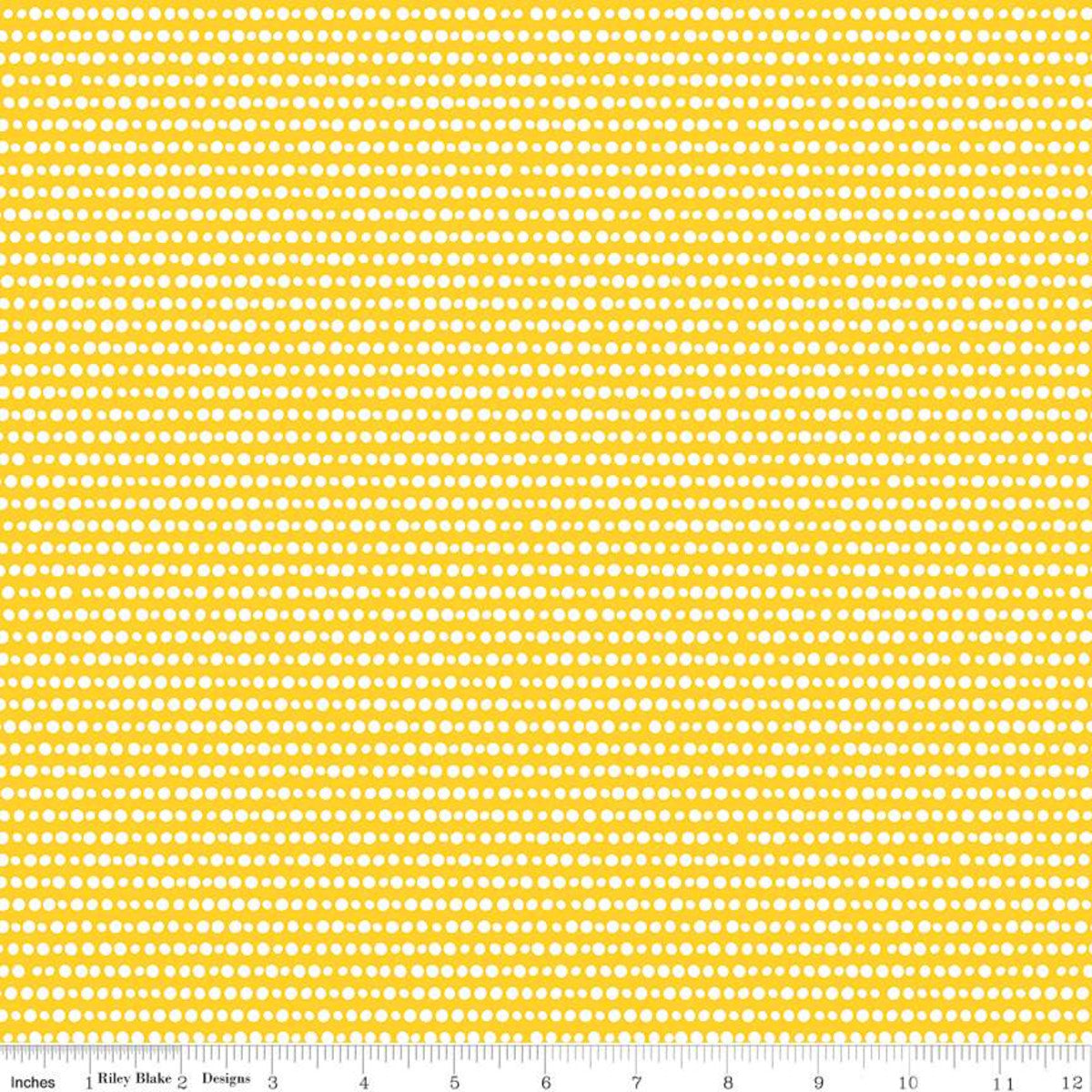 Grl Pwr Dots Yellow Yardage by Amber Kemp-Gerstel for RBD C10657 YELLOW - PRICE PER 1/2 YARD