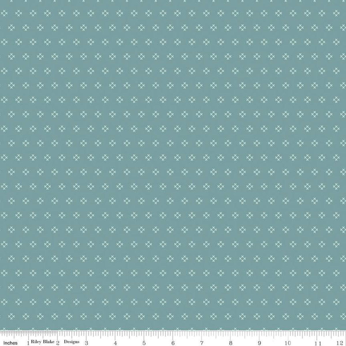 Stitch Square Teal Yardage for Riley Blake Designs-C10929 TEAL - PRICE PER 1/2 YARD