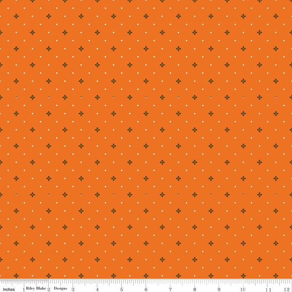 Awesome Autumn Ditsy Orange Ydg for RBD C12176 ORANGE - PRICE PER 1/2 YARD