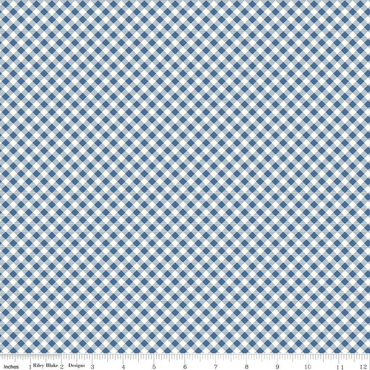 Bee Gingham Carolyn Denim Yardage for RBD-C12551 DENIM - PRICE PER 1/2 YARD