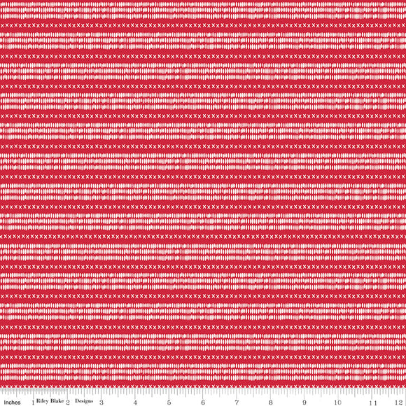 Land of the Brave Stripe Red Yardage for RBD C13145 RED - PRICE PER 1/2 YARD