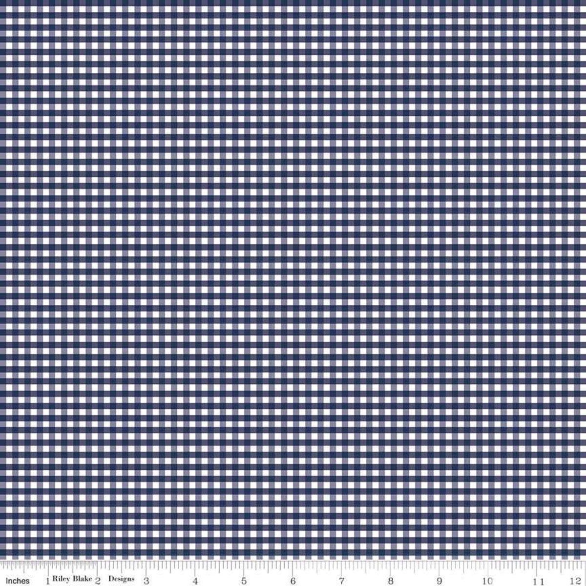 Gingham Navy 1/8 inch Small Yardage by RBD C440-21 - PRICE PER 1/2 YARD