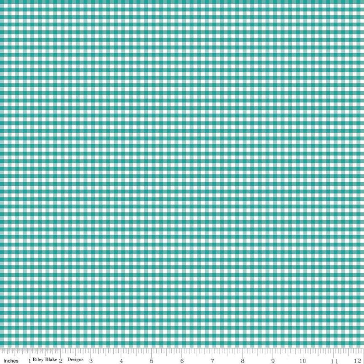 Gingham Teal 1/8 inch Small Yardage by RBD C440-26 - PRICE PER 1/2 YARD