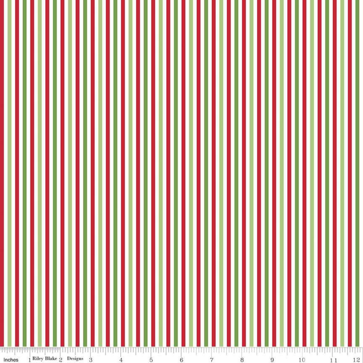Stripe 1/8 inch Christmas Yardage by RBD for Riley Blake Designs C495 - PRICE PER 1/2 YARD