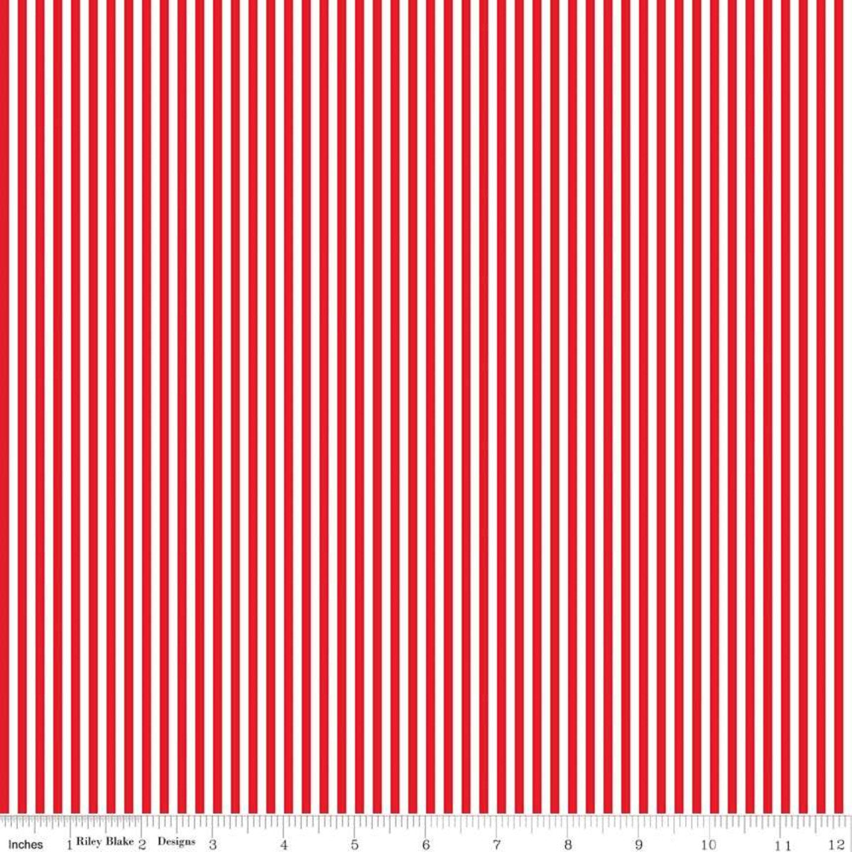 Stripe 1/8 inch Red Yardage by RBD for Riley Blake Designs C495-RED - PRICE PER 1/2 YARD