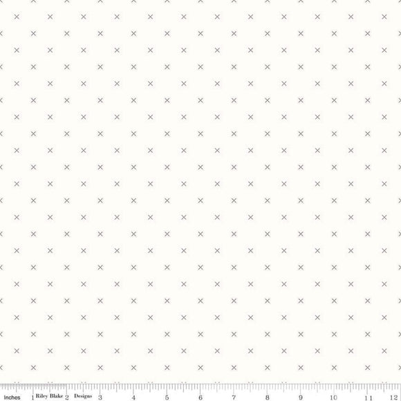 Backgrounds Cross Stitch Gray Yardage by Lori Holt for RBD-C6381 - PRICE PER 1/2 YARD