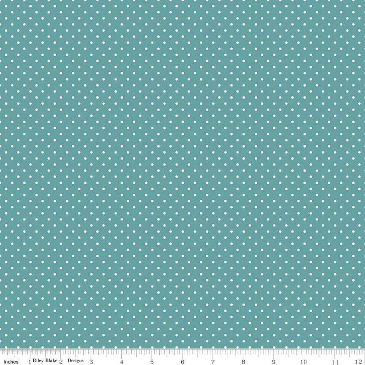Swiss Dot Teal Yardage for Riley Blake Designs C670-TEAL - PRICE PER 1/2 YARD