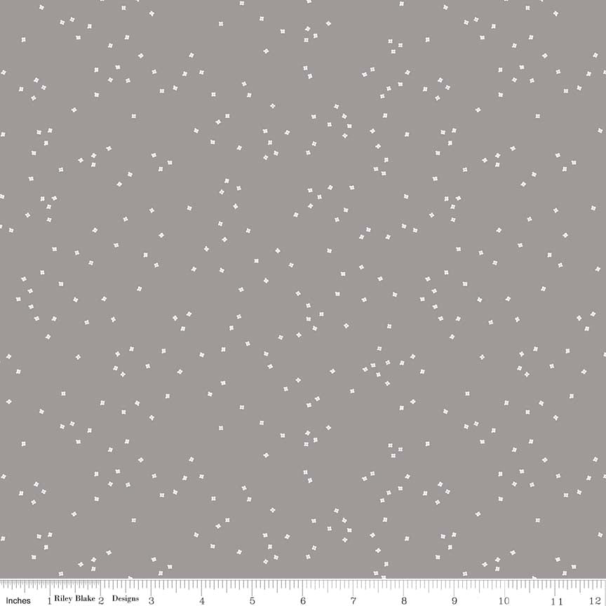 Blossoms Gray Yardage for RBD C715 - PRICE PER 1/2 YARD