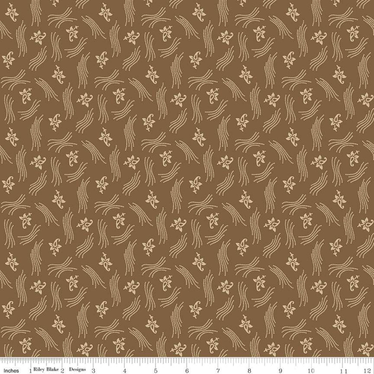 Blessed Beyond Measure Flourish Brown Yardage for Riley Blake Designs C9920 - PRICE PER 1/2 YARD