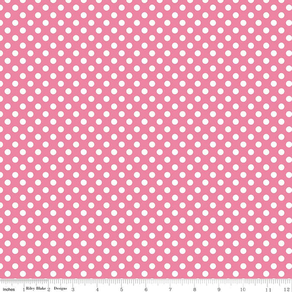 Small Dots Hot Pink Yardage by RBD for Riley Blake Designs C350-70 - PRICE PER 1/2 YARD