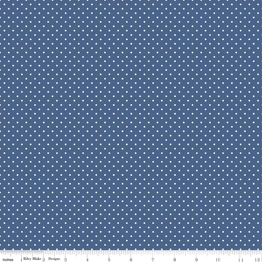 Swiss Dot Denim Yardage by RBD for Riley Blake Designs C670 - PRICE PER 1/2 YARD