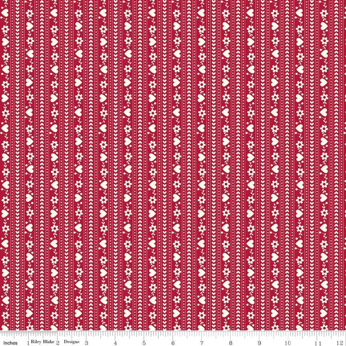 Gretel Stripe Red Yardage for RBD C7835- PRICE PER 1/2 YARD