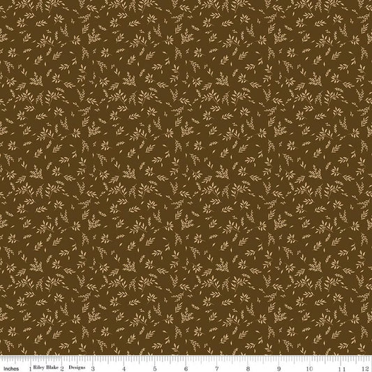 Bountiful Leaves Brown Yardage by Sand Gervais for RBD-C17868-BROWN- PRICE PER 1/2 YARD