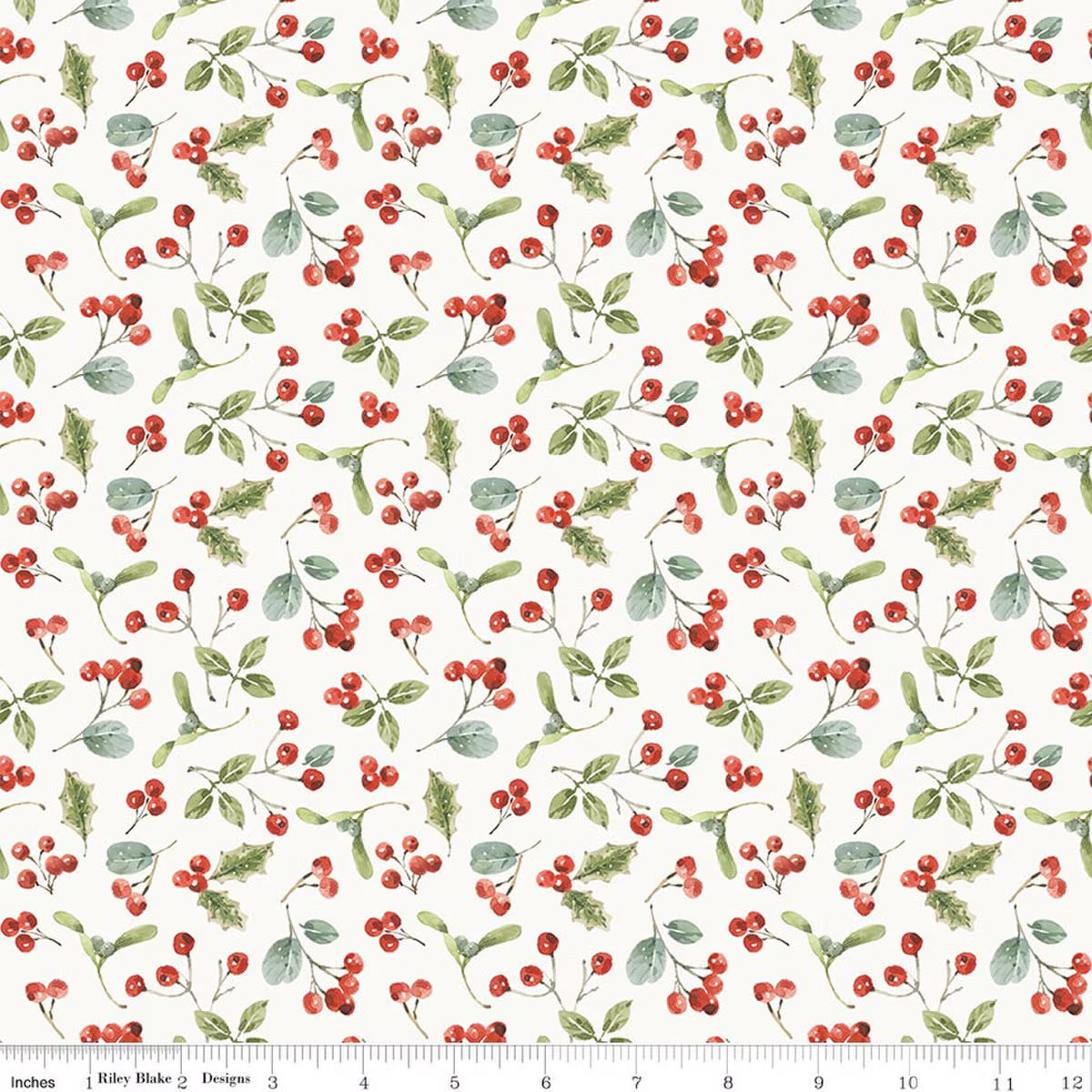 Holiday Spirit Berries Cream for Riley Blake -C17463-CREAM - PRICE PER 1/2 YARD