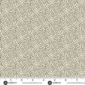 Pumpkin Licorice Intertwined Whipped Cream Yardage for Andover - A-1104-L - PRICE PER 1/2 YARD