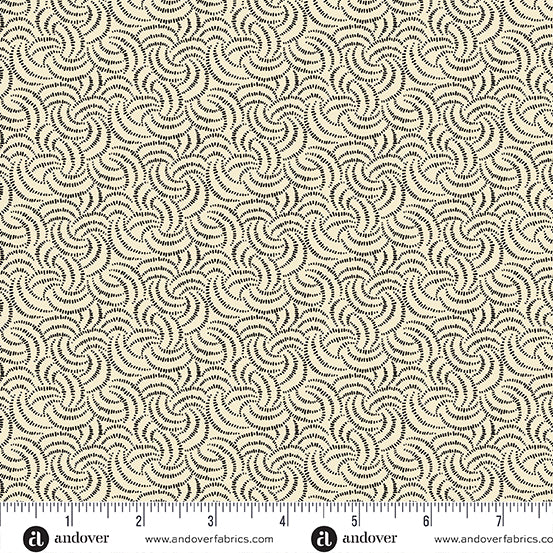 Pumpkin Licorice Intertwined Whipped Cream Yardage for Andover - A-1104-L - PRICE PER 1/2 YARD