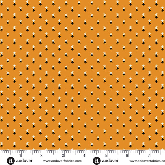 Pumpkin Licorice Starburst Pumpkin Yardage for Andover - A-1106-O - PRICE PER 1/2 YARD