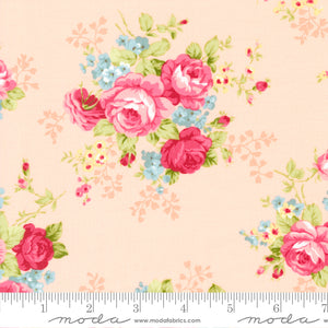 Ellie Main Cottage Rose Coral Yardage for Moda - 18760 16 - PRICE PER 1/2 YARD