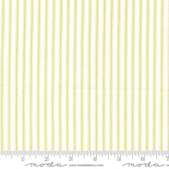 Ellie Ticking Stripes Green Yardage for Moda - 18766 24 - PRICE PER 1/2 YARD