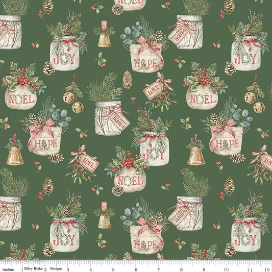 Holiday Spirit Main Green for Riley Blake -C17460-GREEN - PRICE PER 1/2 YARD