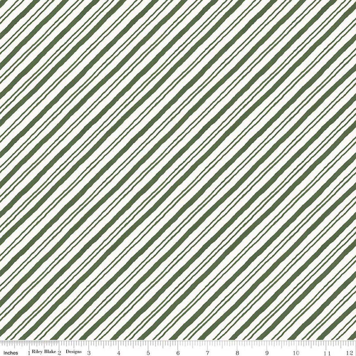 Holiday Spirit Stripes Green for Riley Blake -C17465-GREEN - PRICE PER 1/2 YARD