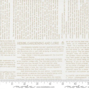 Linen Cupboard Gardners Collage Text Chantilly Latte Yardage for Moda - 20486 21- PRICE PER 1/2 YARD