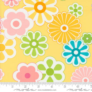 On The Bright Side Flower Burst Large Floral Lemon Ydg for Moda - 22460 16 - PRICE PER 1/2 YARD