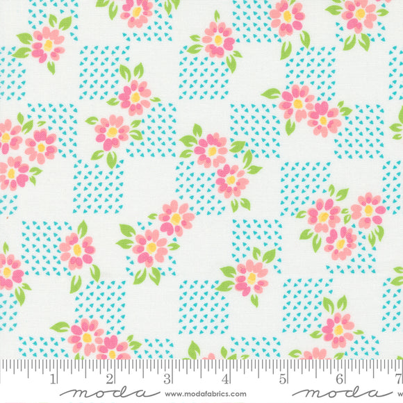On The Bright Side Fields Small Floral Sugar Ydg for Moda - 22463 11 - PRICE PER 1/2 YARD