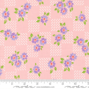 On The Bright Side Fields Small Floral Bubble Gum Ydg for Moda - 22463 14 - PRICE PER 1/2 YARD