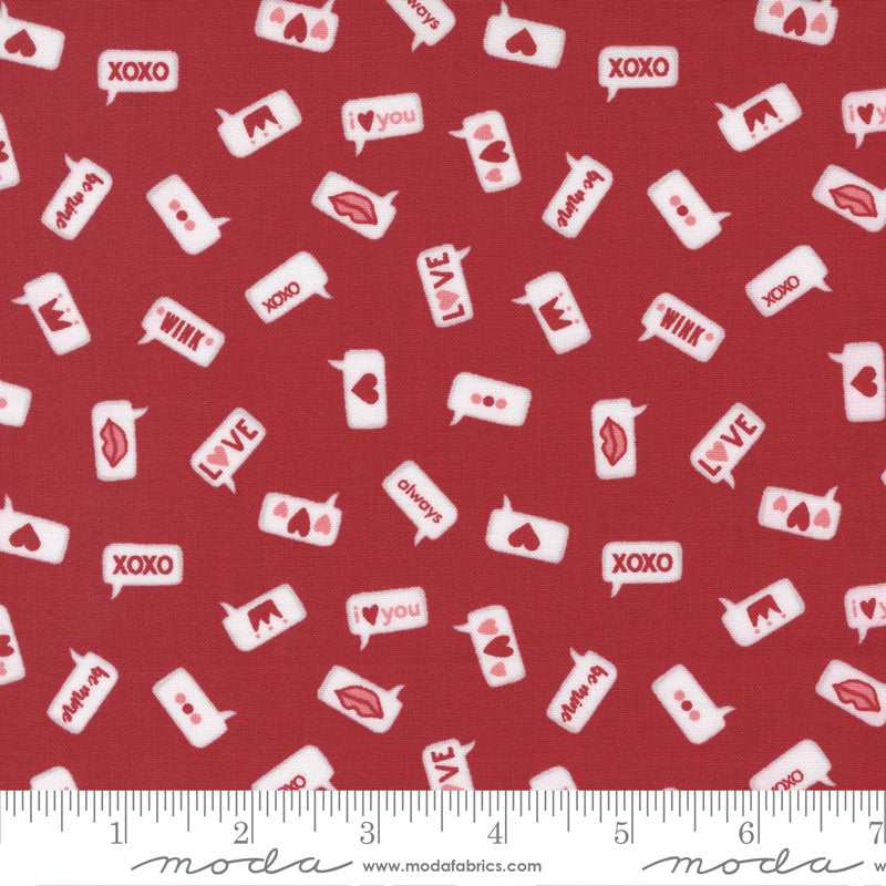 XOXO Modern Love Lipstick Yardage for Moda - 24141 12 - PRICE PER 1/2 YARD