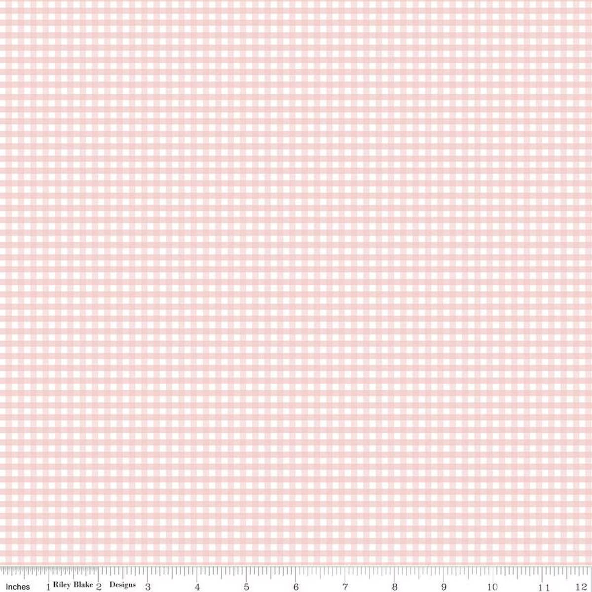 Gingham Baby Pink 1/8 inch Small Yardage by RBD C440-75 - PRICE PER 1/2 YARD