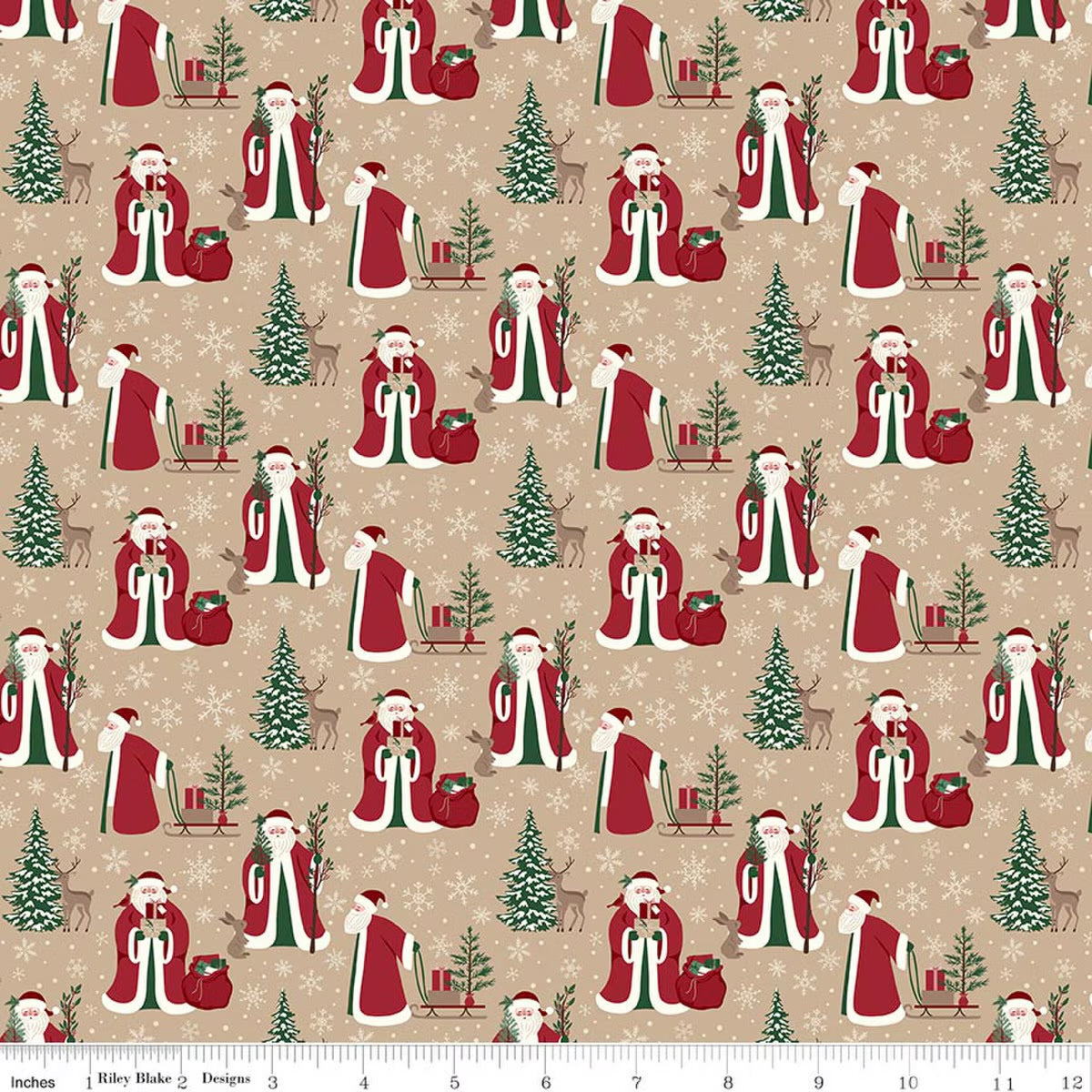 Christmas Time Main Tan Yardage by Dani Mogstad for RBD-C17820-TAN- PRICE PER 1/2 YARD