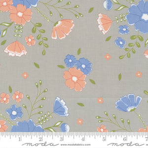 Peachy Keen Moonlit Meadow Florals Grey Yardage for Moda -29170 12 - PRICE PER 1/2 YARD