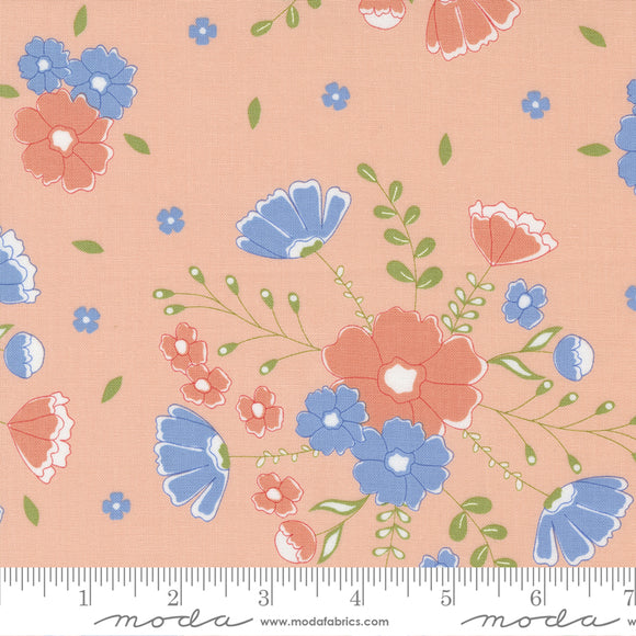 Peachy Keen Moonlit Meadow Florals Bubble Gum Yardage for Moda -29170 17 - PRICE PER 1/2 YARD