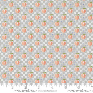 Peachy Keen Novelty Peaches Grey Yardage for Moda -29171 12 - PRICE PER 1/2 YARD