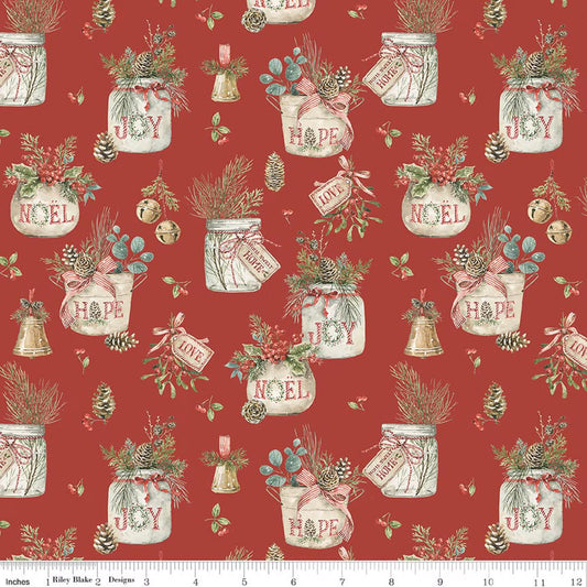 Holiday Spirit Main Red for Riley Blake -C17460-RED - PRICE PER 1/2 YARD