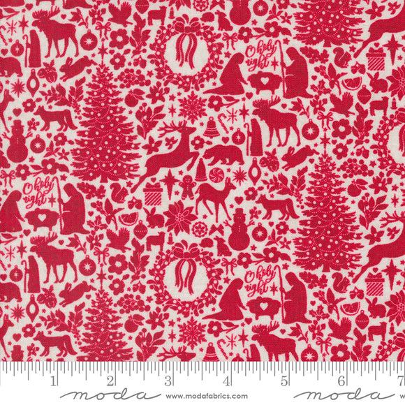 Pine Valley O Holy Night Damask Berry Yardage for Moda - 30742 11  - PRICE PER 1/2 YARD