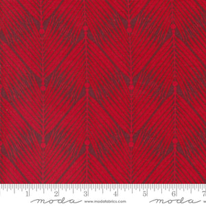 Pine Valley Stripe Leaves Geometric Crimson Yardage for Moda - 30745 12  - PRICE PER 1/2 YARD