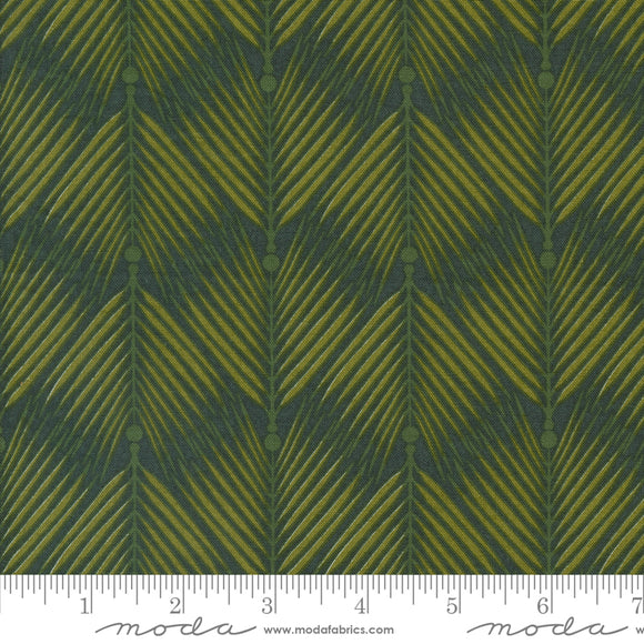 Pine Valley Stripe Leaves Geometric Mistletoe Yardage for Moda - 30745 17  - PRICE PER 1/2 YARD