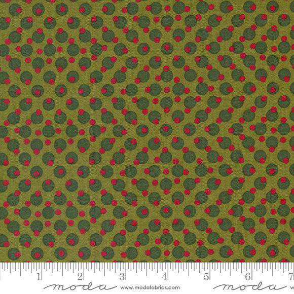 Pine Valley Church Bells Dots Mistletoe Yardage for Moda - 30747 17  - PRICE PER 1/2 YARD