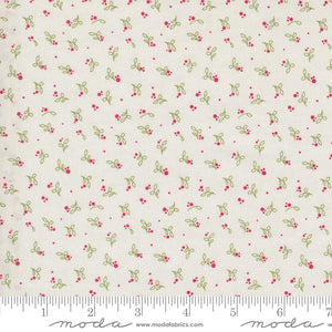 Pine Valley Holly Jolly Holly Berry Snow Yardage for Moda - 30748 11  - PRICE PER 1/2 YARD