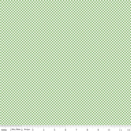 Seasonal Basics Gingham Green for RBD C777-GREEN - PRICE PER 1/2 YARD