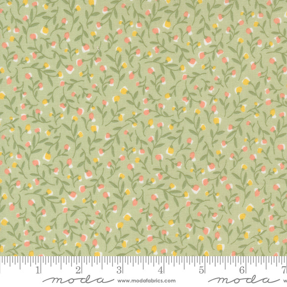 Flower Girl Meadow Small Floral Celery Yardage for Moda - 31731 18 - PRICE PER 1/2 YARD