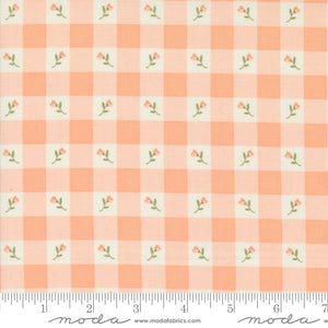 Flower Girl Picnic Plaid Flower Peachy Yardage for Moda - 31733 17 - PRICE PER 1/2 YARD