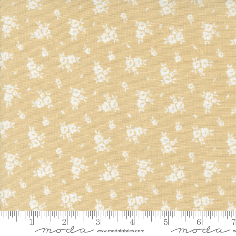 Flower Girl Blooms Small Floral Wheat Yardage for Moda - 31734 12 - PRICE PER 1/2 YARD