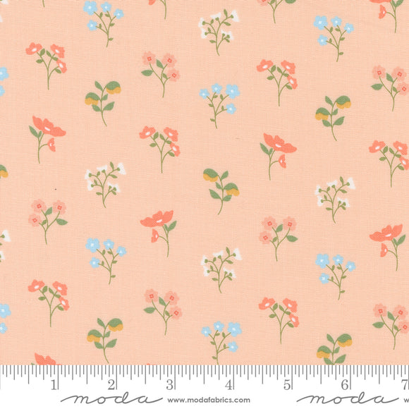 Dainty Meadow Wildflowers Peachy Yardage for Moda - 31741 17 - PRICE PER 1/2 YARD