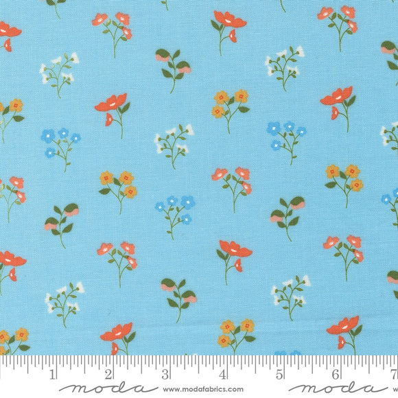 Dainty Meadow Wildflowers Sky Yardage for Moda - 31741 22 - PRICE PER 1/2 YARD