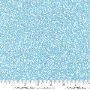 Dainty Meadow Doodles Toile Sky Yardage for Moda - 31743 22 - PRICE PER 1/2 YARD