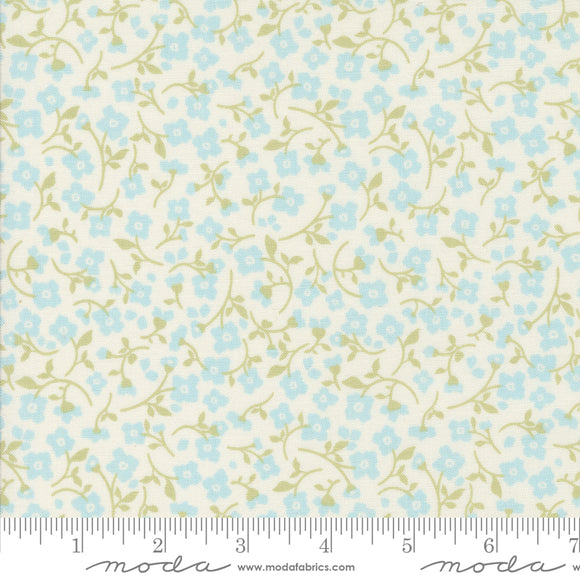 Dainty Meadow Small Floral Porcelain Sky Yardage for Moda - 31744 33 - PRICE PER 1/2 YARD